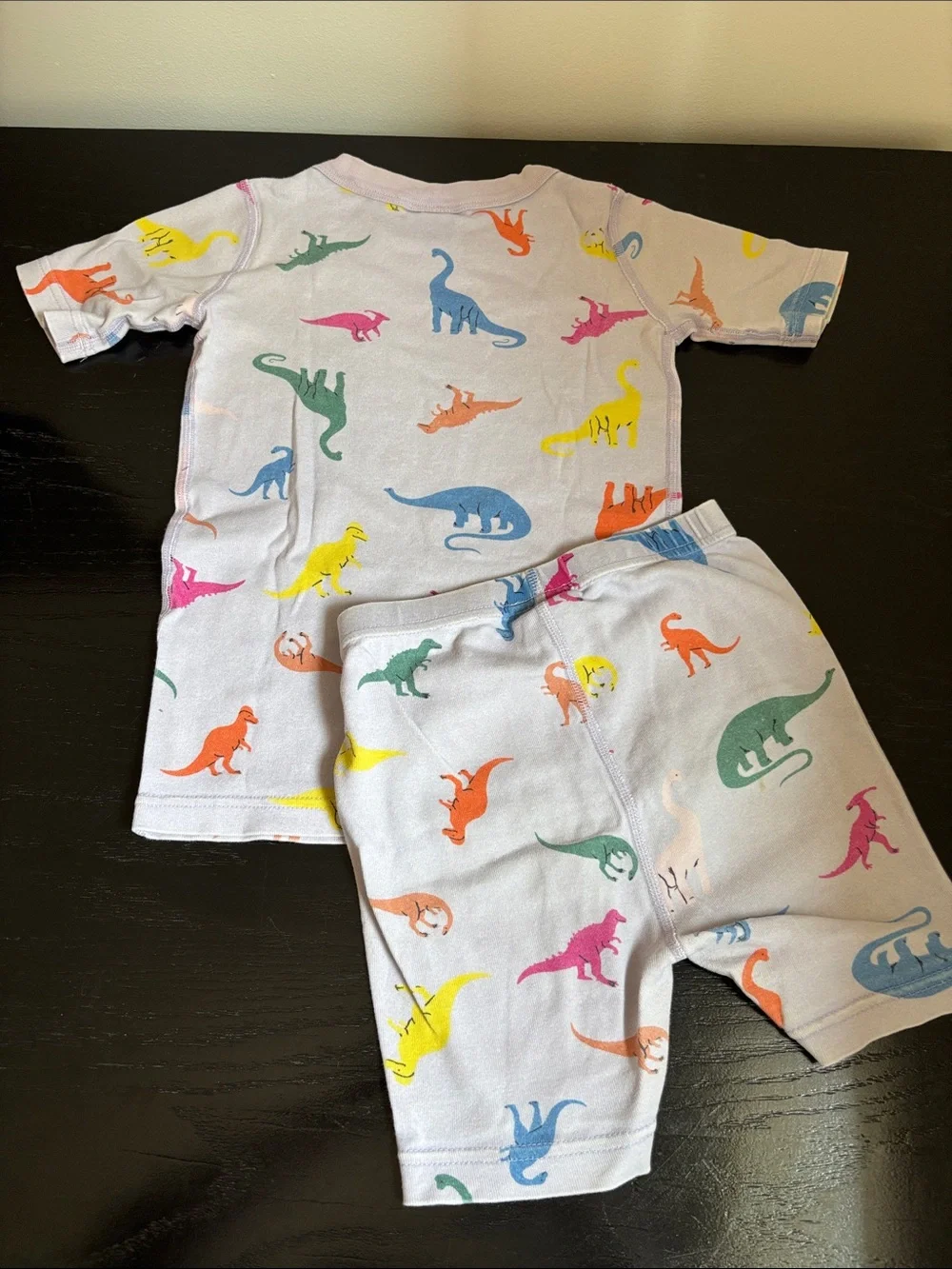 Hanna Andersson Lavender & Multicolor Dinosaur Organic Cotton Pajamas sz 8 / 130